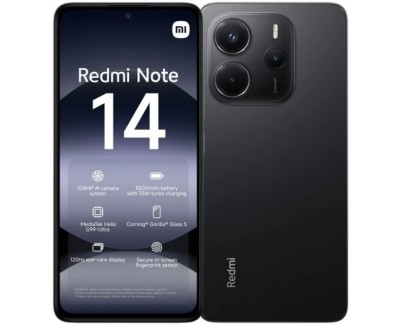 Xiaomi Redmi Note 14 Smartphone Pantalla AMOLED 6.67\" - 6GB - 128GB - Camara Principal 108MP - Bateria 5500mAh - HyperCharge 33W - Color Negro