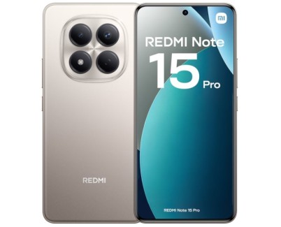 Xiaomi Redmi Note 15 Pro Smartphone Pantalla Amoled 6.77\" 120Hz - 8GB -256GB - Camara 200 MP OIS + 32 MP - MediaTek Helio G200 Ultra  - Bateria 6500 mAh con Carga 45W - IP65 - Color Titanio