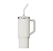 Xiaomi Straw Mug Termo 1L con Pajita - Acero Inoxidable 316L - Aislamiento Termico - Tapon Hermetico Antifugas - Tapa Tritan Transparente - Asa Ergonomica - Boca Ancha 90 mm - Color Blanco