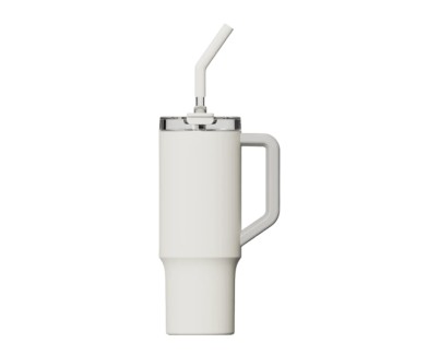 Xiaomi Straw Mug Termo 1L con Pajita - Acero Inoxidable 316L - Aislamiento Termico - Tapon Hermetico Antifugas - Tapa Tritan Transparente - Asa Ergonomica - Boca Ancha 90 mm - Color Blanco