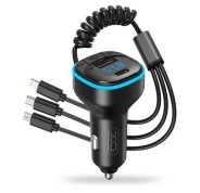 XO Adaptador Bluetooth para Coche - Conexion Inalambrica 50 - Reproduce Desde Smartphone y Pendrive - Puerto USB y Tipo C - Funcion Manos Libres - Pantalla LED - Dimensiones 35x35x75mm - Peso 50gr - Color Negro