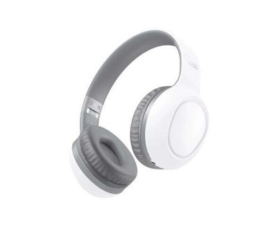 XO BE35 Auriculares Bluetooth 5.0 - Diadema Ajustable - Almohadillas Acolchadas - Autonomia hasta 15h - Color Blanco/Gris