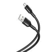 XO Cable de Carga y Transmision de Datos - Longitud 1m - Conector Micro USB - Silicona Suave y Duradera - Alta Velocidad 5V, 21A - Color Negro