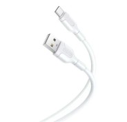 XO Cable de Carga y Transmision de Datos Tipo C - Longitud 1m - Silicona Suave y Duradera - Alta Velocidad 5V, 2.1A - Conector Tipo C (Blanco)
