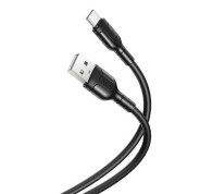 XO Cable de Carga y Transmision de Datos Tipo C - Longitud 1m - Silicona Suave y Duradera - Alta Velocidad 5V, 2.1A - Conector Tipo C (Negro)