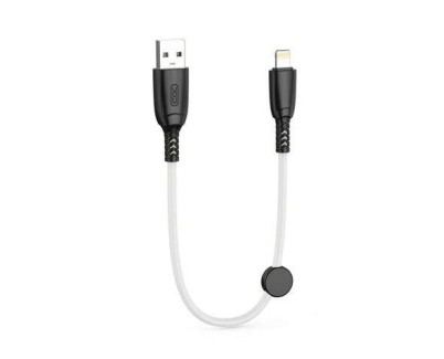 XO Cable NB247 Carga Rapida USB - Lightning - 6A - 25cm con Clip - Color Blanco