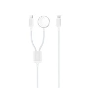 XO Cable USB 2 en 1 - 60W - Tipo C + Carga Magnetica Apple Watch - 1 Metro - Color Blanco