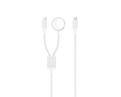 XO Cable USB 2 en 1 - 60W - Tipo C + Carga Magnetica Apple Watch - 1 Metro - Color Blanco