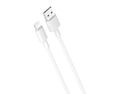 XO Cable USB-A Macho a Lightning - Carga + Transmision de Datos Alta Velocidad - 2.4A - 1m - Color Blanco