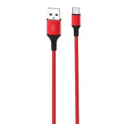 XO Cable USB A Macho a Tipo C - 2.4A - Carga + Transmision de Datos Alta Velocidad - 1m - Color Rojo