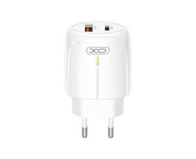 XO Cargador de Corriente L114 18W Tipo C + USB - Color Blanco