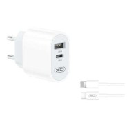 XO Cargador de Corriente L97 Tipo C + USB + Cable Lightning