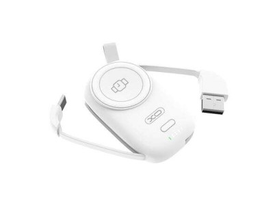 XO Cargador Magnetico Portatil - 1200Mah - Carga Inalambrica 3W - Tipo C y USB 5V/2A - Facil Transporte - Carga Rapida - Resistente - Estabilidad y Proteccion - Compatible con Multiples Dispositivos - Color Blanco