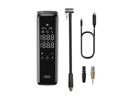 XO CZ017 Inflador de Aire Portatil - Pantalla LCD - 3 Bocas - 12V - Color Negro