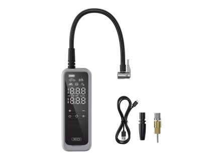XO CZ018 Inflador de Aire Portatil - Pantalla LCD - 3 Bocas - Powerbank 5000Mah - Linterna