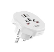 XO Enchufe de Pared Universal - Proteccion Infantil - 250V - 10Amp - 2500W - 58.2x55.6x49.4mm - Color Blanco