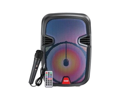 XO F51 Altavoz Karaoke - Bluetooth 5.0 - 10W - Funcion TWS - Iluminacion RGB - Microfono con Cable - Mando a Distancia - Color Negro