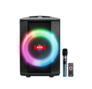 XO F53 Altavoz Karaoke - Bluetooth 5.0 - 40W - Funcion TWS - Iluminacion RGB - Microfono Inalambrico Incluido - Bluetooth, FM, USB y MicroSD - Color Negro