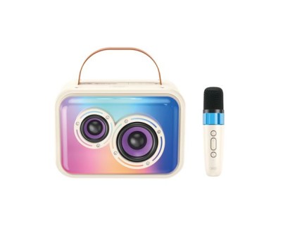 XO F54 Altavoz Karaoke - Bluetooth 5.3 - 20W - Funcion TWS - Microfono Inalambrico - Bateria 1800mah - Color Blanco