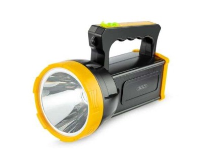 XO Foco Potente Recargable - Tamaño Optica 95mm - Luz Fuerte Hasta 4H, Luz Normal Hasta 8H, Luz Estroboscopica Hasta 48H - Color Negro