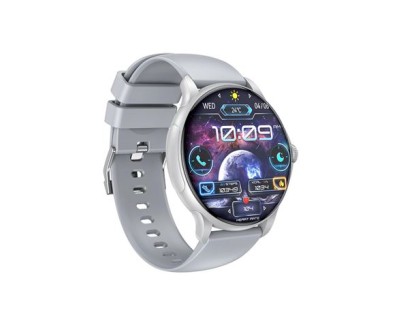 XO J11 Reloj Smartwatch Pantalla Redonda 2.06\" HD - Asistente de Voz - Control de Musica - Always On Display - Llamadas BT - IP68 - Color Plata
