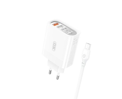 XO L100 Pack Cargador de Corriente 18W - 4x USB-A - Proteccion Intelifente + Cable USB-A a MicroUSB 2.4A
