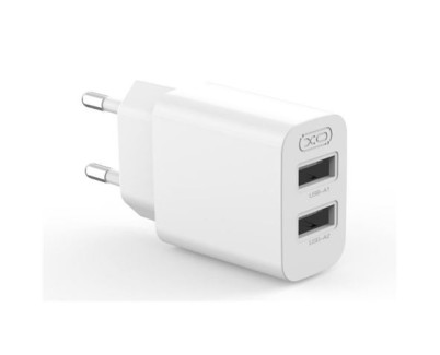XO L109 Cargador de Pared 10W - Carga Rapida - 2xUSB-A - Color Blanco