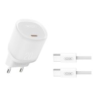 XO L143 Cargador de Corriente 20W - USB-C - PD 3.0 y QC 3.0 - Incluye Cable USB-C - Color Blanco