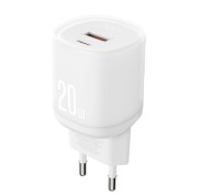 XO L144 Cargador de Corriente 20W - USB-A y USB-C - PD 3.0 - Color Blanco