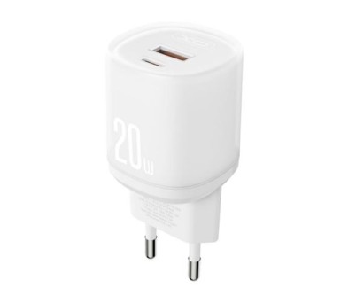 XO L144 Cargador de Corriente 20W - USB-A y USB-C - PD 3.0 - Color Blanco