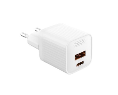 XO L147 Cargador de Corriente 20W - USB-A y USB-C - Carga Rapida - Color Blanco