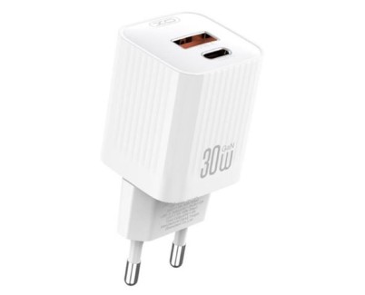 XO L149 Cargador de Corriente 30W - USB-A y USB-C - Alto Rendimiento - Color Blanco