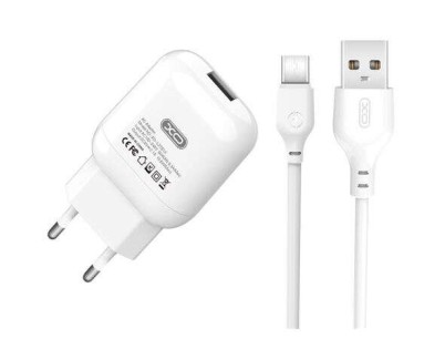 XO L37 Pack Cargador de Corriente USB + Cable USB-A a USB-C