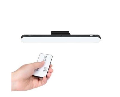 XO Lampara LED de Escritorio - Potencia 25W - Bateria 1200Mah - Ajuste Hasta 80º - Control Remoto - Regulacion de Potencia - Luz Anti Fatiga - Adaptador Magnetico para Fijacion - 3 Temperaturas de Color - Color Negro