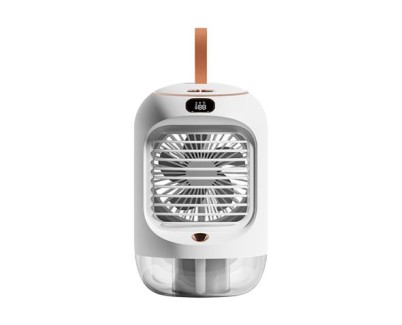 XO Mini Climatizador - Tres Velocidades - Rotacion 90º - Bateria 3600Mah - Modo Noche - Silencioso - Pantalla Digital y Funcion de Cabezal Agitador Automatico - Tanque de Agua de 280ml - Color Blanco