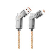 XO NB276 Cable USB 4 en 1 Multifuncion - 60W - 1 Metro - RGB - Color Plata