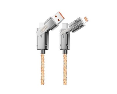 XO NB276 Cable USB 4 en 1 Multifuncion - 60W - 1 Metro - RGB - Color Plata