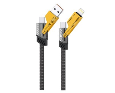 XO NB283 Cable USB 4 en 1 Multifuncion - 60W - 1 Metro - RGB - Color Negro