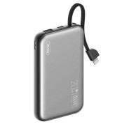 XO Powerbank 10000Mah - Carga Inalambrica - Salida USB-C 20W - Facil de Transportar - 600 Ciclos de Carga - Resistente - Color Gris