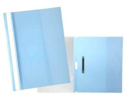 Yes Dossier con Fastener para 30 Hojas A4 - Portada Transparente, Trasera Azul - Fabricado en Polipropileno