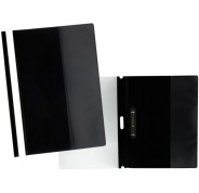Yes Dossier con Fastener para 30 Hojas A4 - Portada Transparente, Trasera Negro - Fabricado en Polipropileno