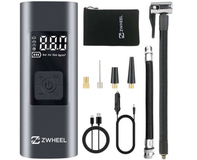 Zwheel Compresor de Aire Portatil 60W - Pantalla LED - Presión Max. 150psi - Foco de Alumbrado LED - Bateria 6.000mAh