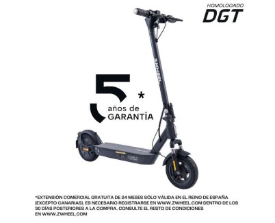 Zwheel ZFox Max Urban Dark Patinete Electrico Motor 400W - Homologado DGT - Velocidad hasta 25Km/h - Autonomia hasta 50km - 3 Modos de Conduccion - Carga Maxima 100kg - Ruedas 10\"