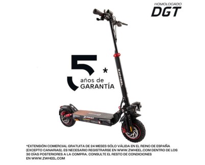 Zwheel ZRino Duo Max Patinete Electrico Motor 2x 500W - Homologado DGT - Autonomia hasta 70km - Suspension Hidraulica Delantera y Trasera - Ruedas Off-Road 10\" - Carga Maxima 120kg