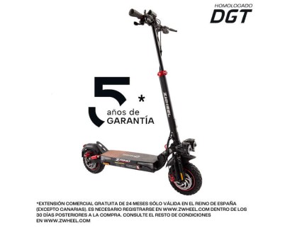 Zwheel ZRino Duo Patinete Electrico Motor 2x 500W - Homologado DGT - Suspension Delantera y Trasera - Ruedas Off-Road 10\" - Velocidad hasta 25Km/h - Autonomia hasta 45km - Carga Maxima 120kg