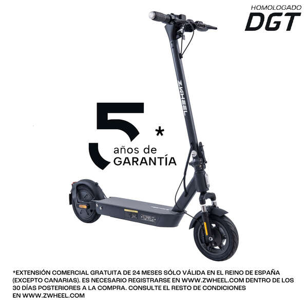 Zwheel ZFox Max Urban Dark Patinete Electrico Motor 400W - Homologado DGT -  Velocidad hasta 25Km/h - Autonomia hasta 50km - 3 Modos de Conduccion 