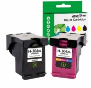 Compatible Pack HP 304XL (Negro 1 ud. + Tricolor 1 ud.) Cartuchos de Tinta N9K08AE / N9K07AE (muestra nivel de tinta)